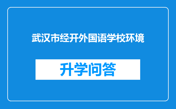 武汉市经开外国语学校环境