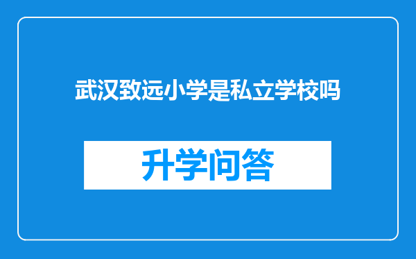 武汉致远小学是私立学校吗