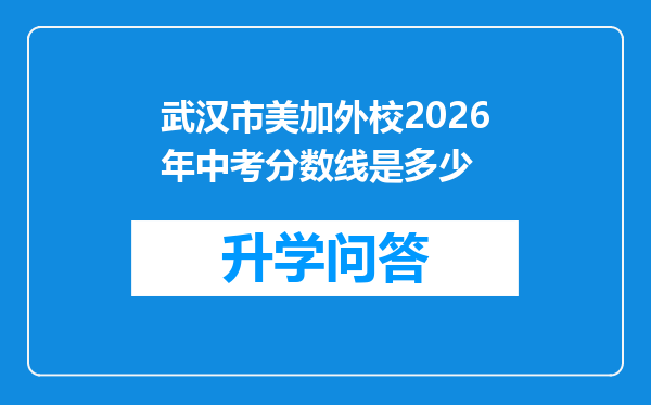 武汉市美加外校2026年中考分数线是多少