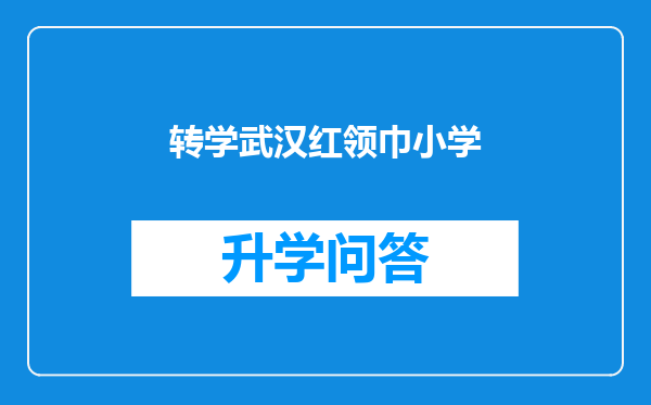 转学武汉红领巾小学