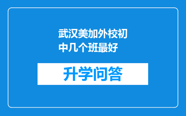 武汉美加外校初中几个班最好