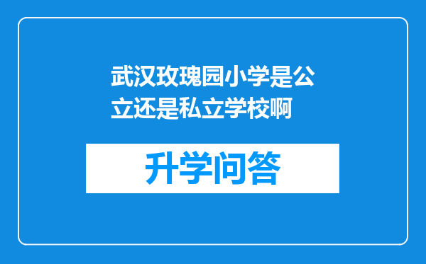 武汉玫瑰园小学是公立还是私立学校啊